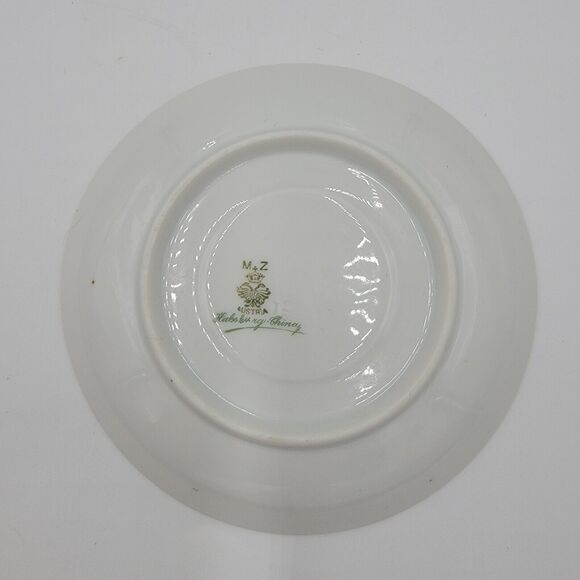 Vintage MZ Austria Habsburg China Teacup Saucer Floral Porcelain Gold Trim - Picture 8 of 11